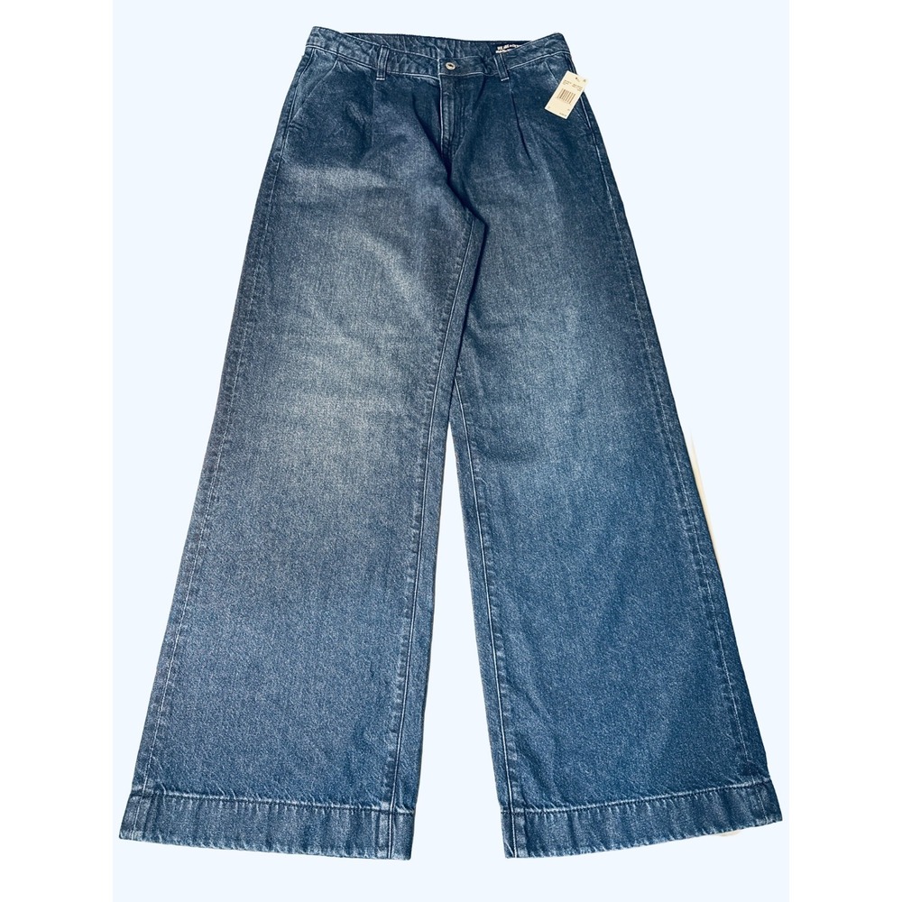 Buffalo Jeans Addie W33 High Rise Wide Leg Straight‎ Indigo Denim Women NWT